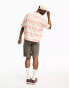 ASOS Daysocial oversized t-shirt in all over stripe print in multi