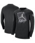 Men's Black Brooklyn Nets Courtside Max 90 Vintage-Like Wash Statement Edition Long Sleeve T-shirt