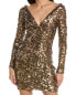 Фото #3 товара Rachel Gilbert Fluer Mini Dress Women's Gold Au 3 / Us 8