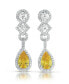 ფოტო #1 პროდუქტის Sterling Silver White Gold Plated With Colored and Clear Cubic Zirconia Dangle Earrings