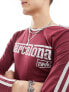 COLLUSION Long sleeve shrunken football t-shirt in brown