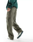 Фото #3 товара ASOS DESIGN loose cargo trousers with elasticated waist in washed green