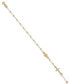 ფოტო #1 პროდუქტის Cross & Rosary Link Bracelet in 14k Yellow Gold