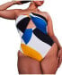 ფოტო #1 პროდუქტის Plus Size One Shoulder Cutout Detail Swimsuit