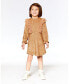 ფოტო #2 პროდუქტის Girl Light Velvet Dress With Chiffon Frills Sparkling Gold - Toddler|Child