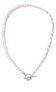 Фото #1 товара Trendy steel necklace with real river pearls JL0788