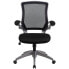 Фото #3 товара Mid-Back Black Mesh Swivel Task Chair With Gray Frame And Flip-Up Arms