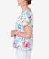 ფოტო #2 პროდუქტის Women's Floral Leaf Side Tie Short Sleeve Tee