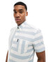 Фото #1 товара Ben Sherman short sleeve patchwork shirt in light blue