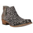 Roper Ava Leopard Snip Toe Cowboy Booties Womens Grey Casual Boots 09-021-1567-1
