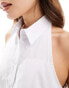 NA-KD sleeveless shirt top in white