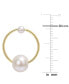 ფოტო #3 პროდუქტის Cultured Freshwater Pearl (3 & 7mm) Circle Drop Earrings in 14k Gold