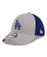 Фото #1 товара Men's Gray Los Angeles Dodgers Pipe 39THIRTY Flex Hat