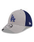 ფოტო #1 პროდუქტის Men's Gray Los Angeles Dodgers Pipe 39THIRTY Flex Hat