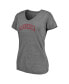 Фото #3 товара Women's Heathered Gray Minnesota Golden Gophers Slab Serif 2-Hit V-Neck Tri-Blend T-shirt