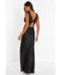 Women's Satin Wrap Front Maxi Dress