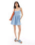 Фото #2 товара ASOS DESIGN soft denim cami mini dress in lightwash blue