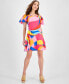 Фото #1 товара Women's Printed Flutter-Sleeve A-Line Dress
