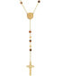 ფოტო #1 პროდუქტის Men's Gold-Tone Lords Tiger's Eye Prayer Rosary Lariat 30" Necklace