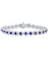 ფოტო #1 პროდუქტის Sapphire (5-1/2 ct. t.w.) & Diamond (3 ct. t.w) Tennis Bracelet in 14k White Gold (Also in Ruby and Emerald)
