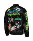 Men's Black Tom and Jerry Graphic Satin Full-Snap Jacket