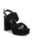 Women's Heeled Suede Sandals With Platform By Black