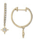 ფოტო #1 პროდუქტის Diamond Star Dangle Hoop Drop Earrings (1/4 ct. t.w.) in 10k Gold, Created for Macy's