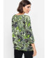 Фото #2 товара Women's Cotton Blend 3/4 Sleeve Leaf Print T-Shirt containing TENCEL[TM} Modal