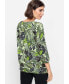 Фото #2 товара Women's Cotton Blend 3/4 Sleeve Leaf Print T-Shirt