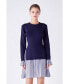 Фото #2 товара Women's Poplin Combo Knit Dress