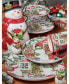 Фото #4 товара Snowman's Farmhouse 4 Piece Dinner Plate Set