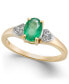 ფოტო #1 პროდუქტის Emerald (3/4 ct. t.w.) & Diamond Accent Ring in 14k Gold
