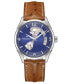 Фото #1 товара Men's Swiss Automatic Jazzmaster Brown Leather Strap Watch 42mm