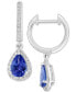 ფოტო #1 პროდუქტის EFFY® Tanzanite (1-1/6 ct. t.w.) & Diamond (1/4 ct. t.w.) Dangle Hoop Drop Earrings in Sterling Silver