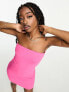 Фото #2 товара ASOS DESIGN knitted bandeau mini dress in pink