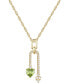 ფოტო #1 პროდუქტის Peridot (3/8 ct. t.w.) & Lab-Grown White Sapphire (1/5 ct. t.w.) U-Shaped 18" Pendant Necklace in 14k Gold-Plated Sterling Silver