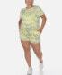 ფოტო #4 პროდუქტის Plus Size 2 Piece Top Shorts Lounge Set