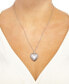 ფოტო #2 პროდუქტის Pink Mother-of-Pearl Heart Locket 18" Pendant Necklace in Sterling Silver