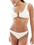 Фото #1 товара 4th & Reckless ring front crinkle bikini top in cream