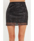 Фото #1 товара Women's Sequins Gridded Mesh Skirt