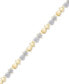 ფოტო #1 პროდუქტის Diamond Accent Two-Tone Cat Link Bracelet in Sterling Silver-Plate & 18k Gold over Silver-Plate
