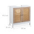 Фото #21 товара Мебель Relaxdays Нижний шкаф для раковины с ротанговыми дверьми