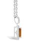 Фото #3 товара Macy's citrine (1-3/5 ct. t.w.) and Created Sapphire (1/5 ct. t.w.) Halo Pendant Necklace in 10K White Gold