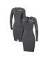 ფოტო #1 პროდუქტის Women's Charcoal Washington Commanders Lace Up Long Sleeve Dress