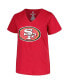 Women's Deebo Samuel Scarlet San Francisco 49ers Plus Size Player Name and Number V-Neck T-shirt