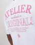 Jack & Jones oversized t-shirt with atalier backprint in white Hellweiß, S - Chest 96cm - фото #4