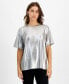 ფოტო #1 პროდუქტის Petite Short-Sleeve Shine T-Shirt, Created for Macy's