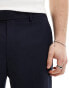 ASOS DESIGN smart straight leg shorts in navy Синий, W30 - фото #3