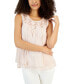 Фото #1 товара Women's Sleeveless Embroidered Lace Top, Created for Macy's