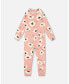 ფოტო #1 პროდუქტის Baby Girls Baby One Piece Thermal Underwear Pink Printed Off White Flowers